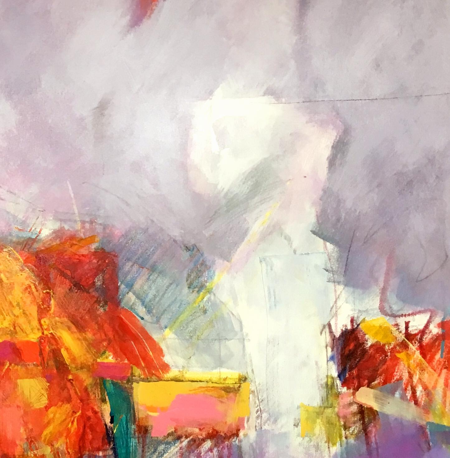 Dusk von Jon Rowland, abstrakter Expressionist, zeitgenössischer Maler, Landschaft 