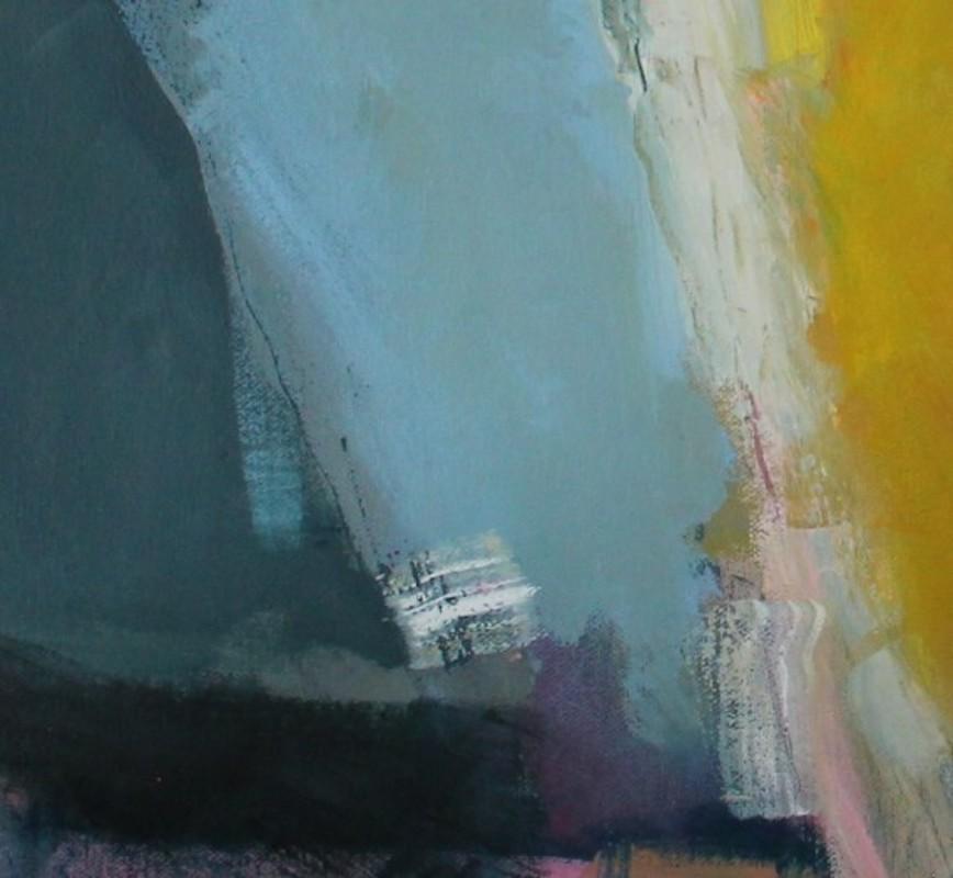 Estuary #3, original painting, landscape art, abstract painting, impressionism  - Brown Abstract Painting by Jon Rowland