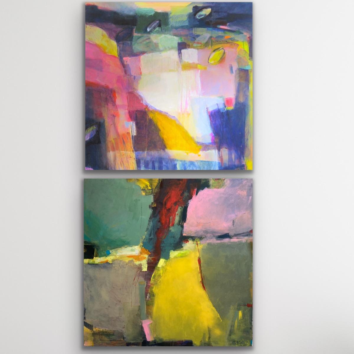 Abstract Painting de Jon Rowland - No temas más al Relámpago y Díptico de la Ciudad Dolorosa nº 1, Arte Original