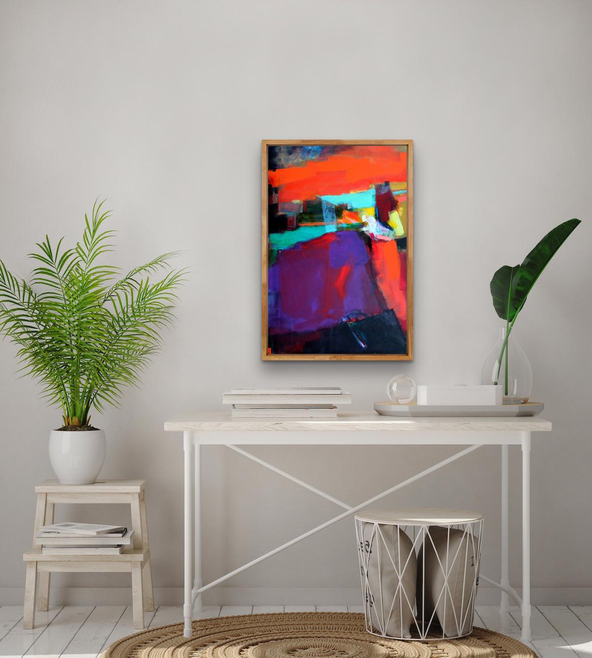 Harbour Entry de Jon Rowland, peinture abstraite originale, peinture de paysage en vente 1