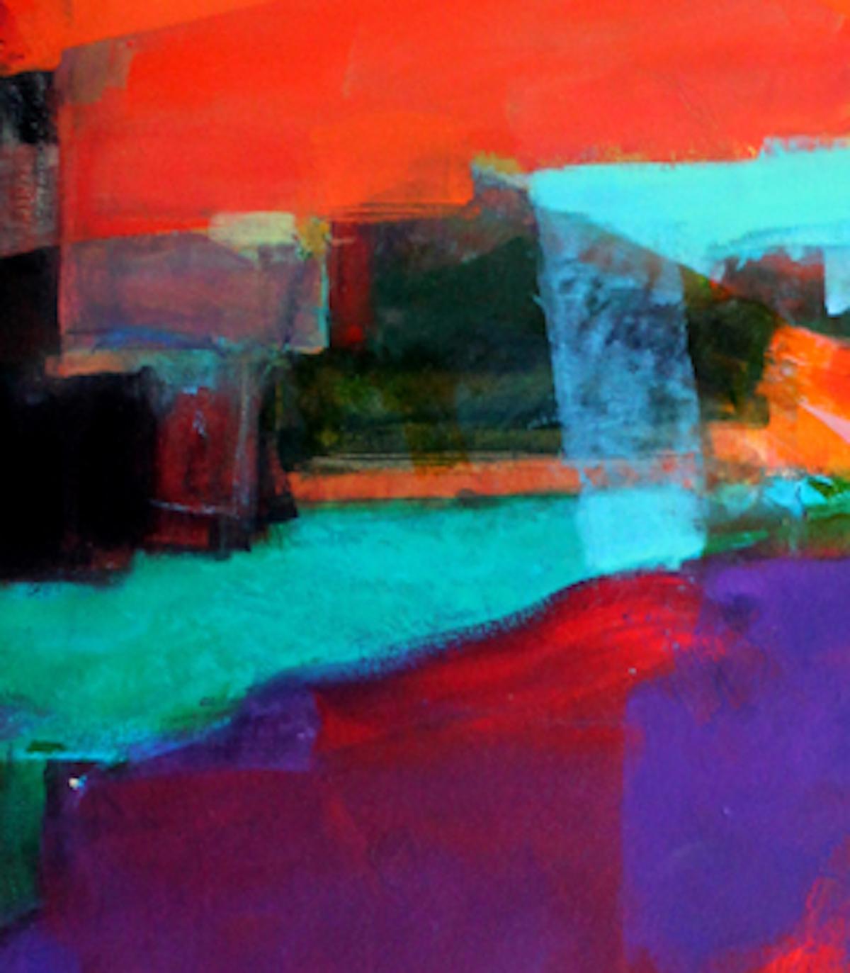 Harbour Entry by Jon Rowland, Original abstract painting, Landscape painting  For Sale 4