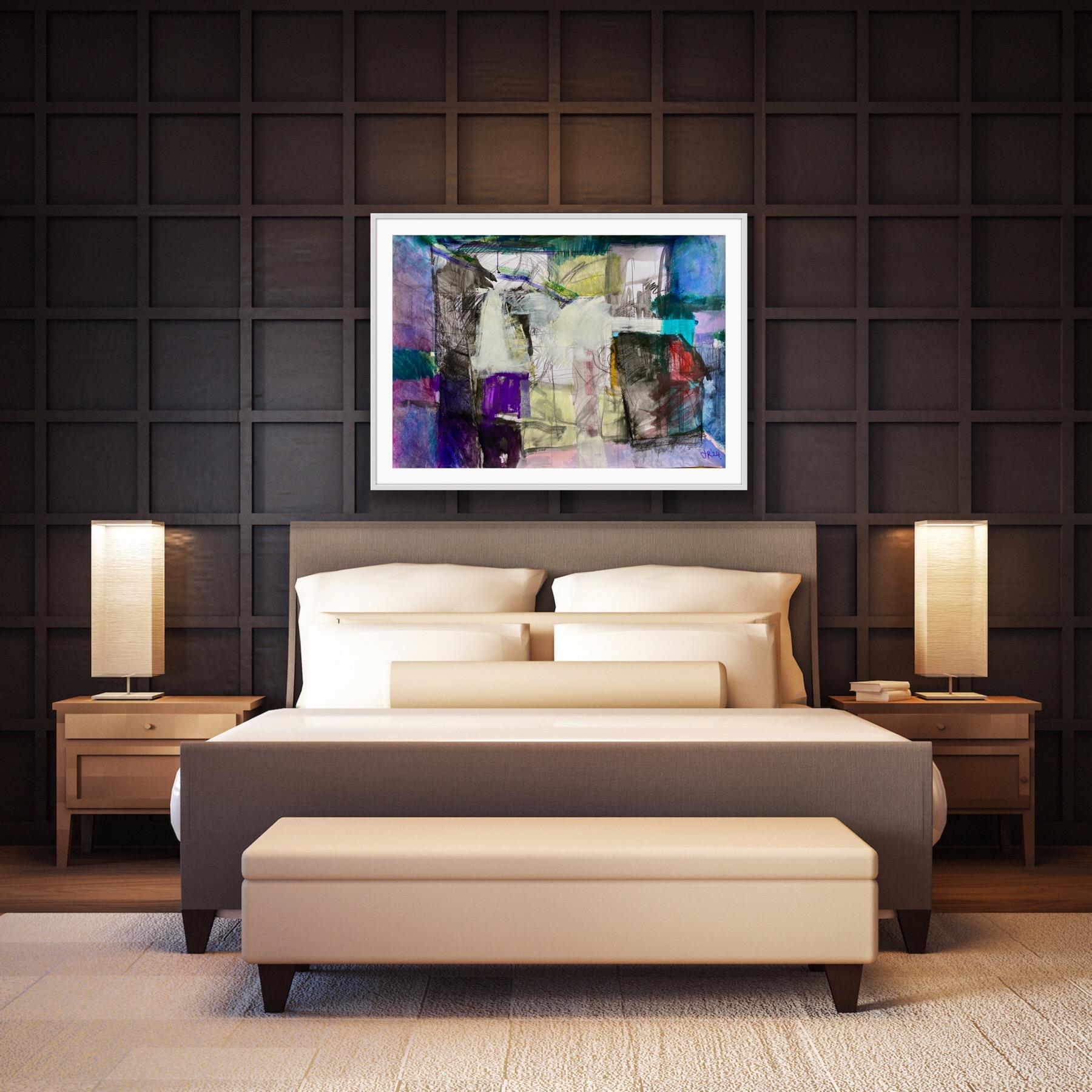 Nella mia testa - Nella mia stanza, Quadro originale, Arte astratta, Tecnica mista, Colorato in vendita 5