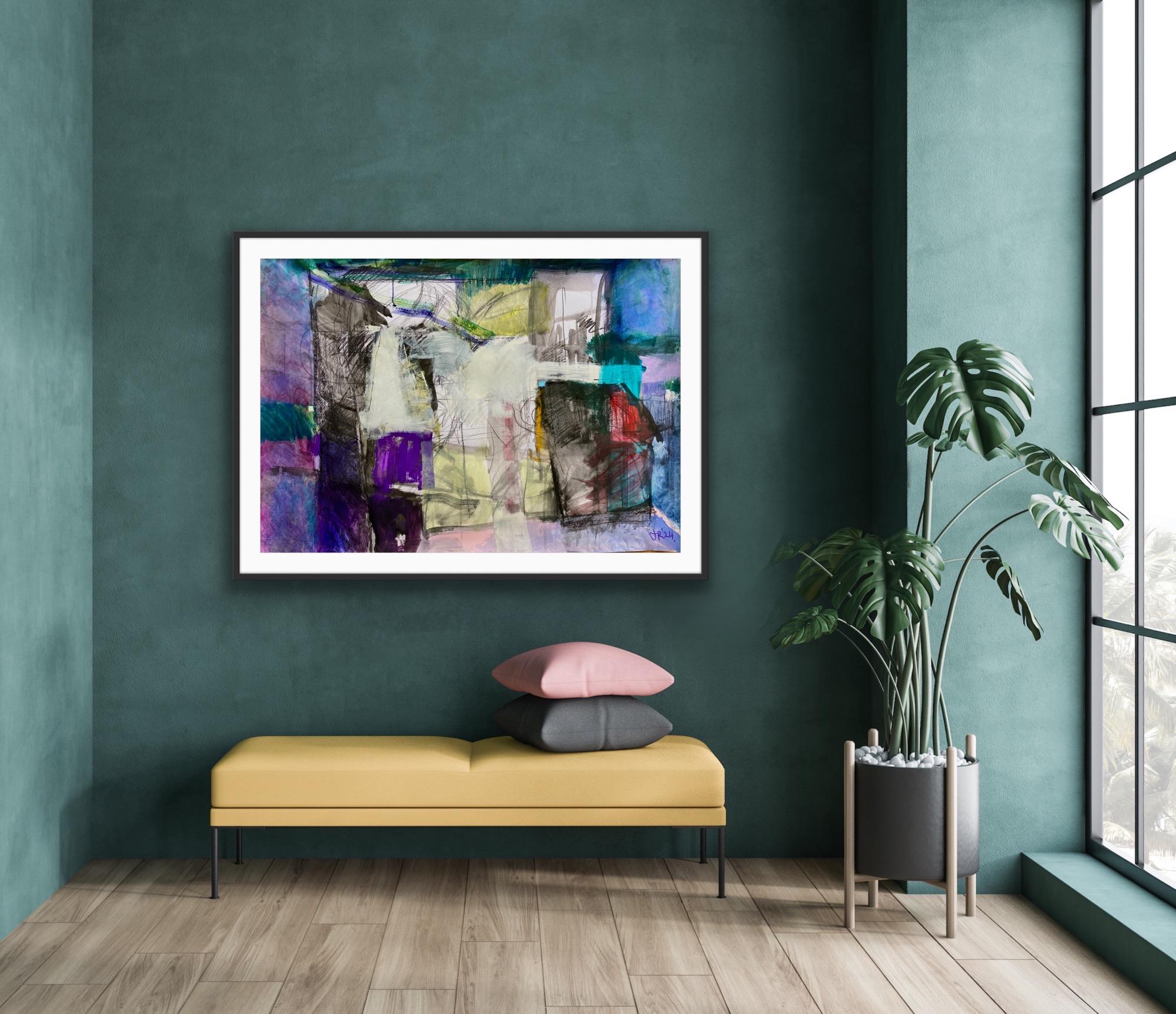 Nella mia testa - Nella mia stanza, Quadro originale, Arte astratta, Tecnica mista, Colorato in vendita 11