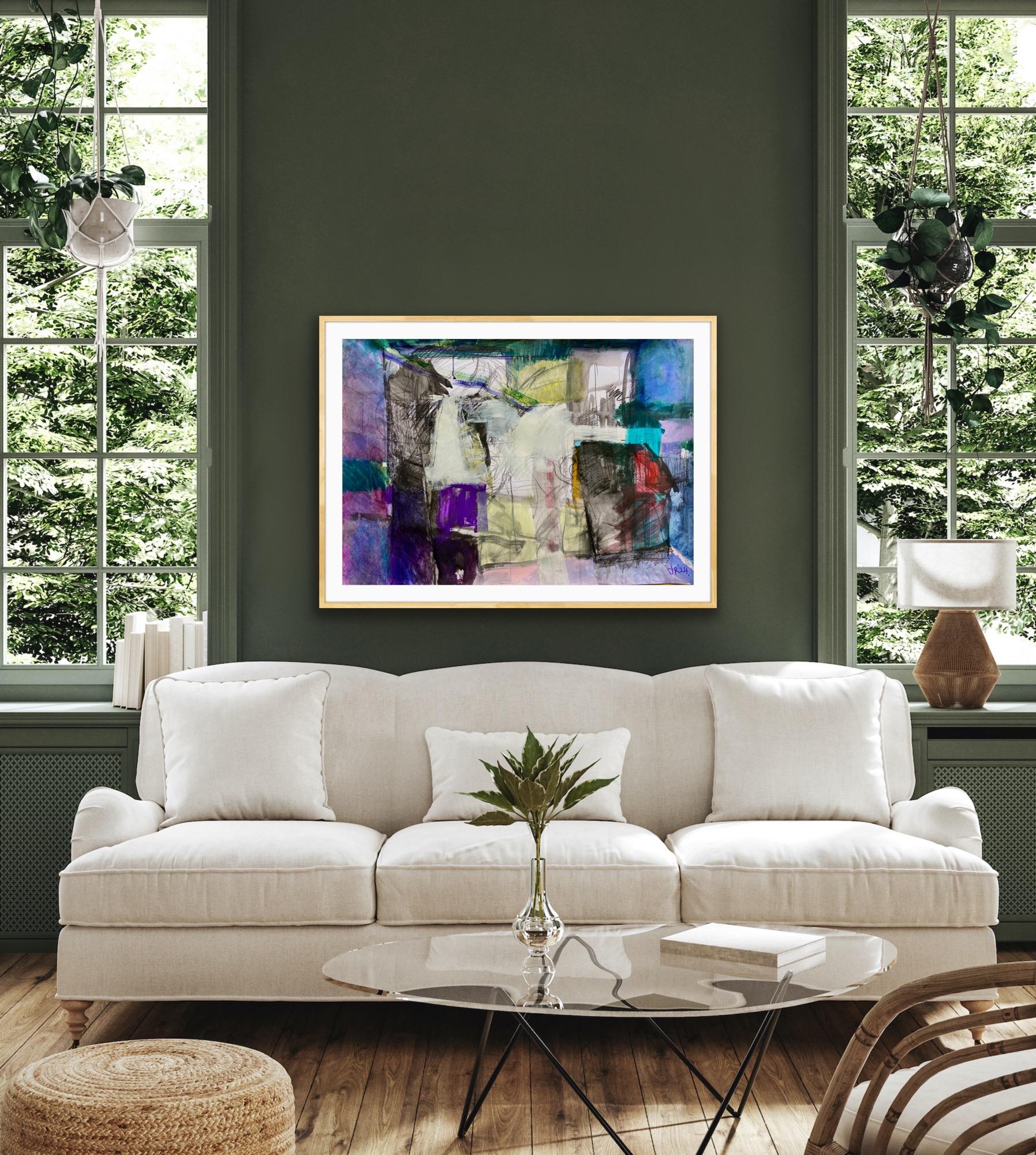 Nella mia testa - Nella mia stanza, Quadro originale, Arte astratta, Tecnica mista, Colorato in vendita 12