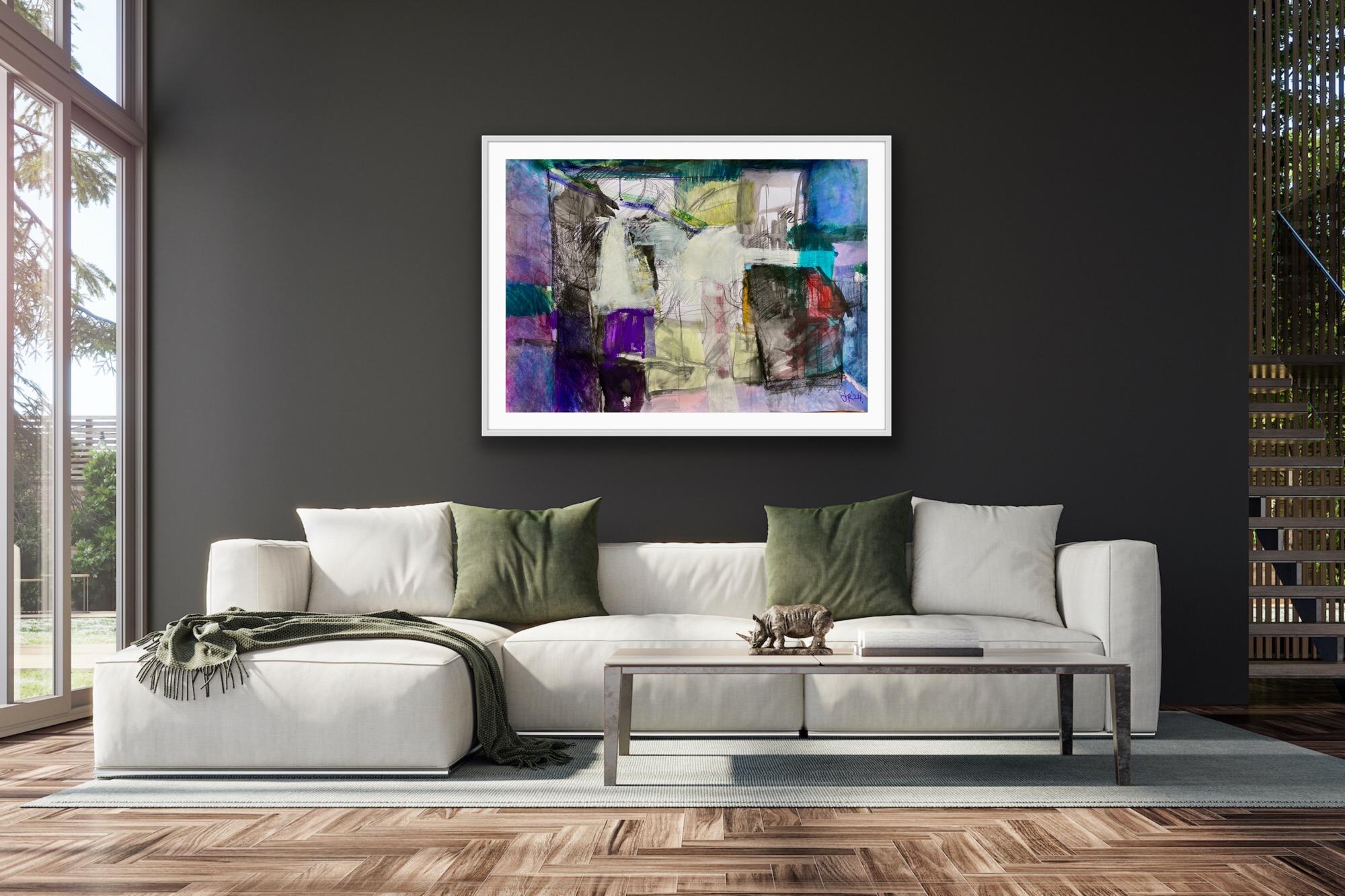 Nella mia testa - Nella mia stanza, Quadro originale, Arte astratta, Tecnica mista, Colorato - Painting di Jon Rowland