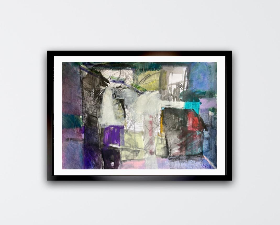Nella mia testa - Nella mia stanza, Quadro originale, Arte astratta, Tecnica mista, Colorato in vendita 1