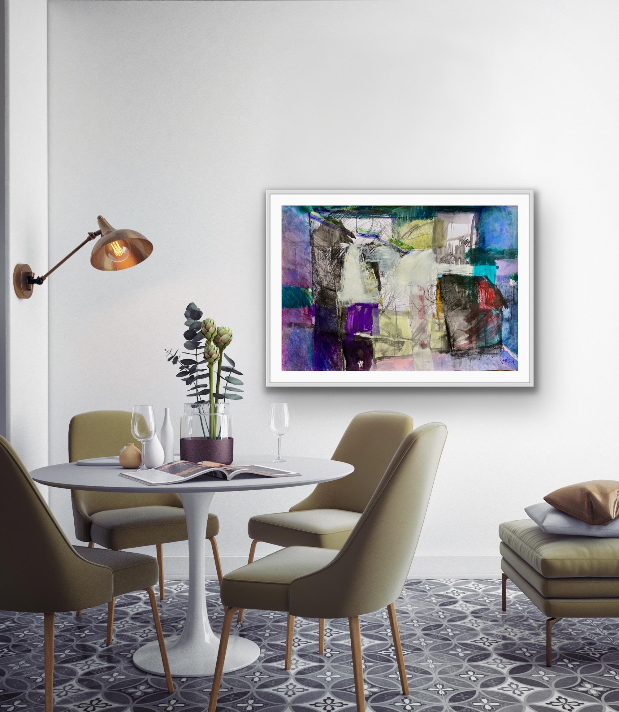 Nella mia testa - Nella mia stanza, Quadro originale, Arte astratta, Tecnica mista, Colorato in vendita 3
