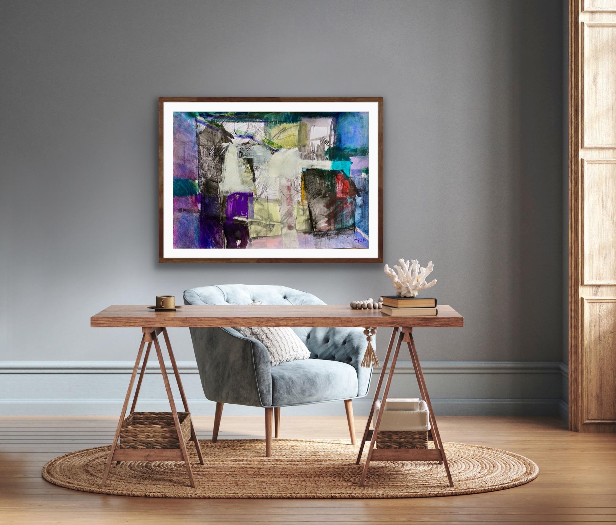Nella mia testa - Nella mia stanza, Quadro originale, Arte astratta, Tecnica mista, Colorato in vendita 4