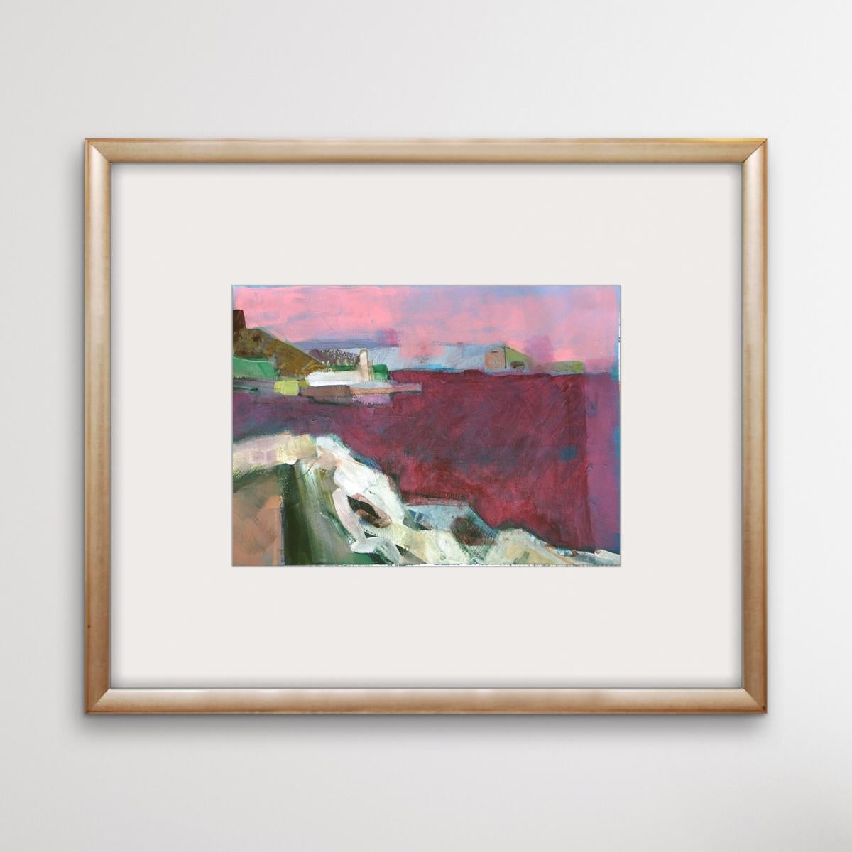 Le coucher de soleil en bord de lac par Jon Rowland, art abstrait contemporain, peinture originale en vente 2