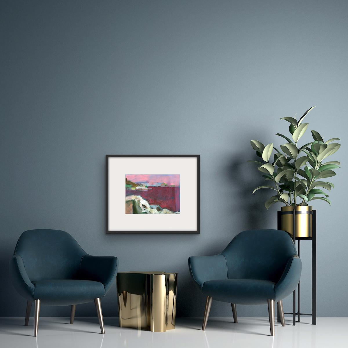 Le coucher de soleil en bord de lac par Jon Rowland, art abstrait contemporain, peinture originale en vente 7