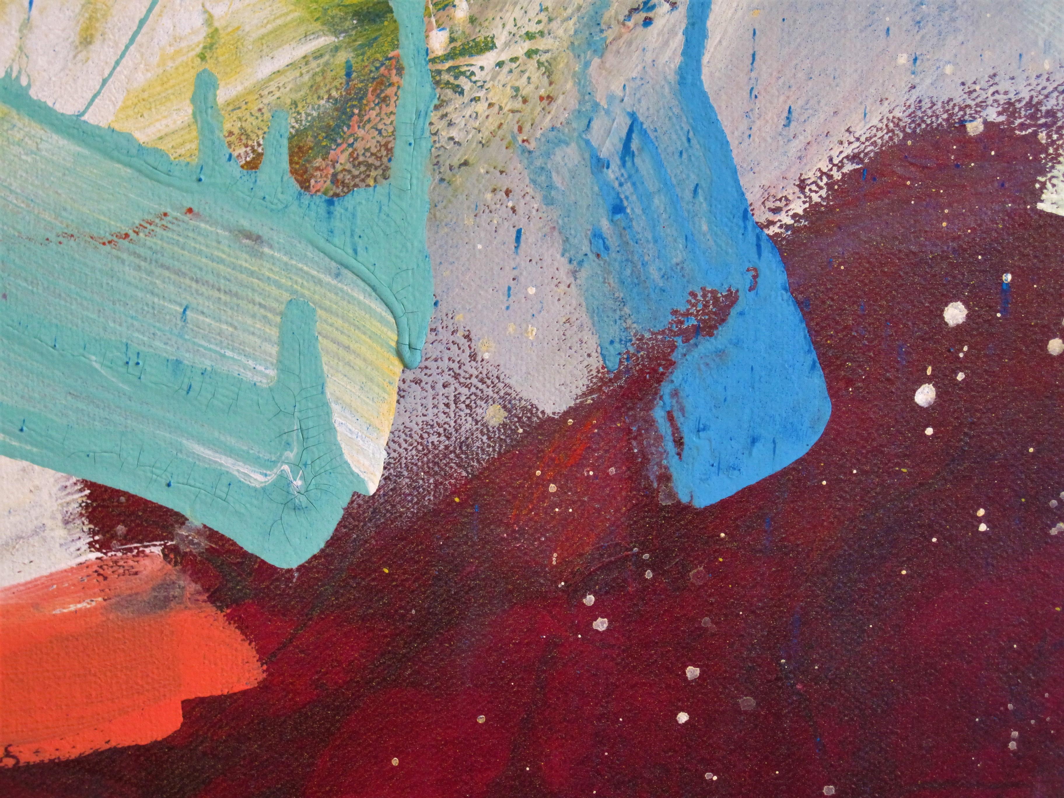 Ola de pasión, Pintura original, Arte abstracto, Técnica mixta, Colorido en venta 7