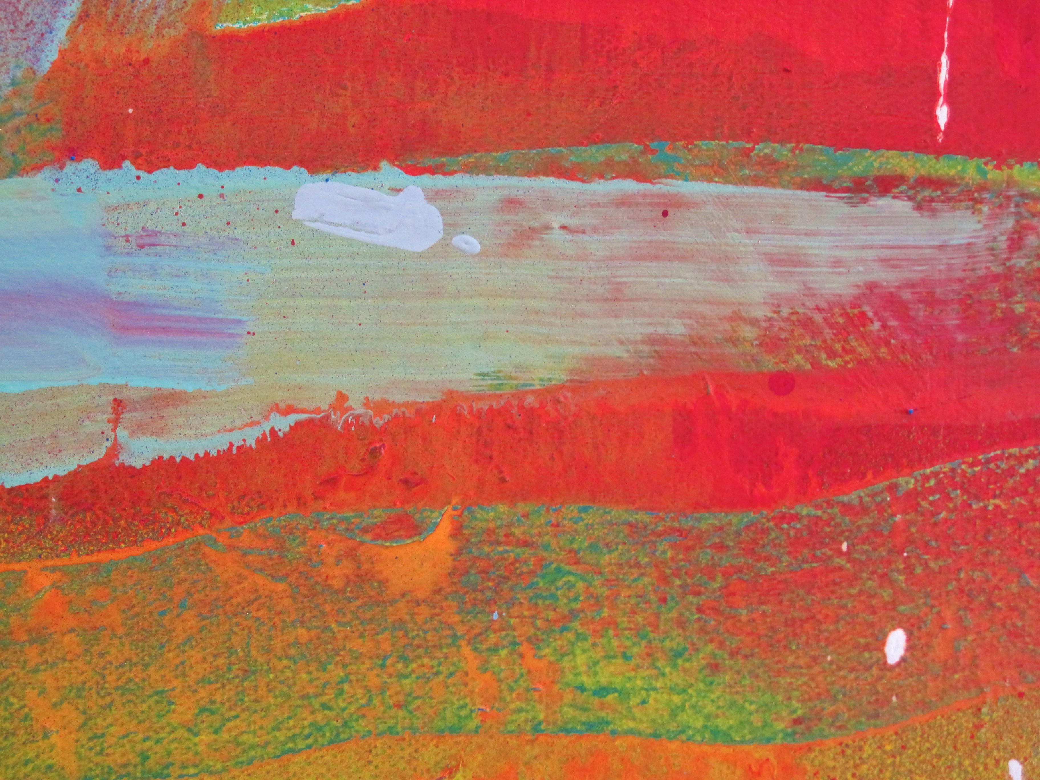 Ola de pasión, Pintura original, Arte abstracto, Técnica mixta, Colorido en venta 2
