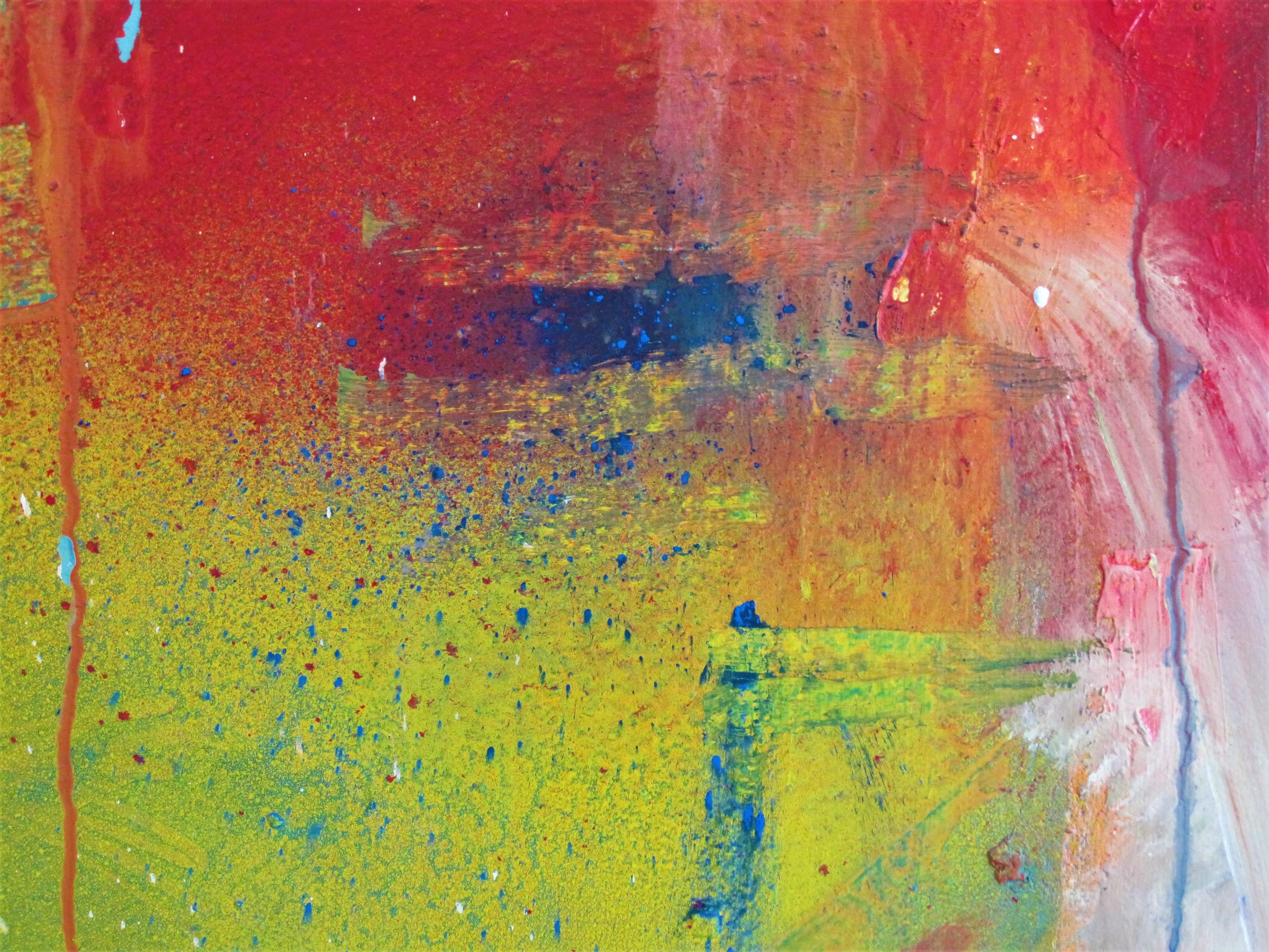 Ola de pasión, Pintura original, Arte abstracto, Técnica mixta, Colorido en venta 4