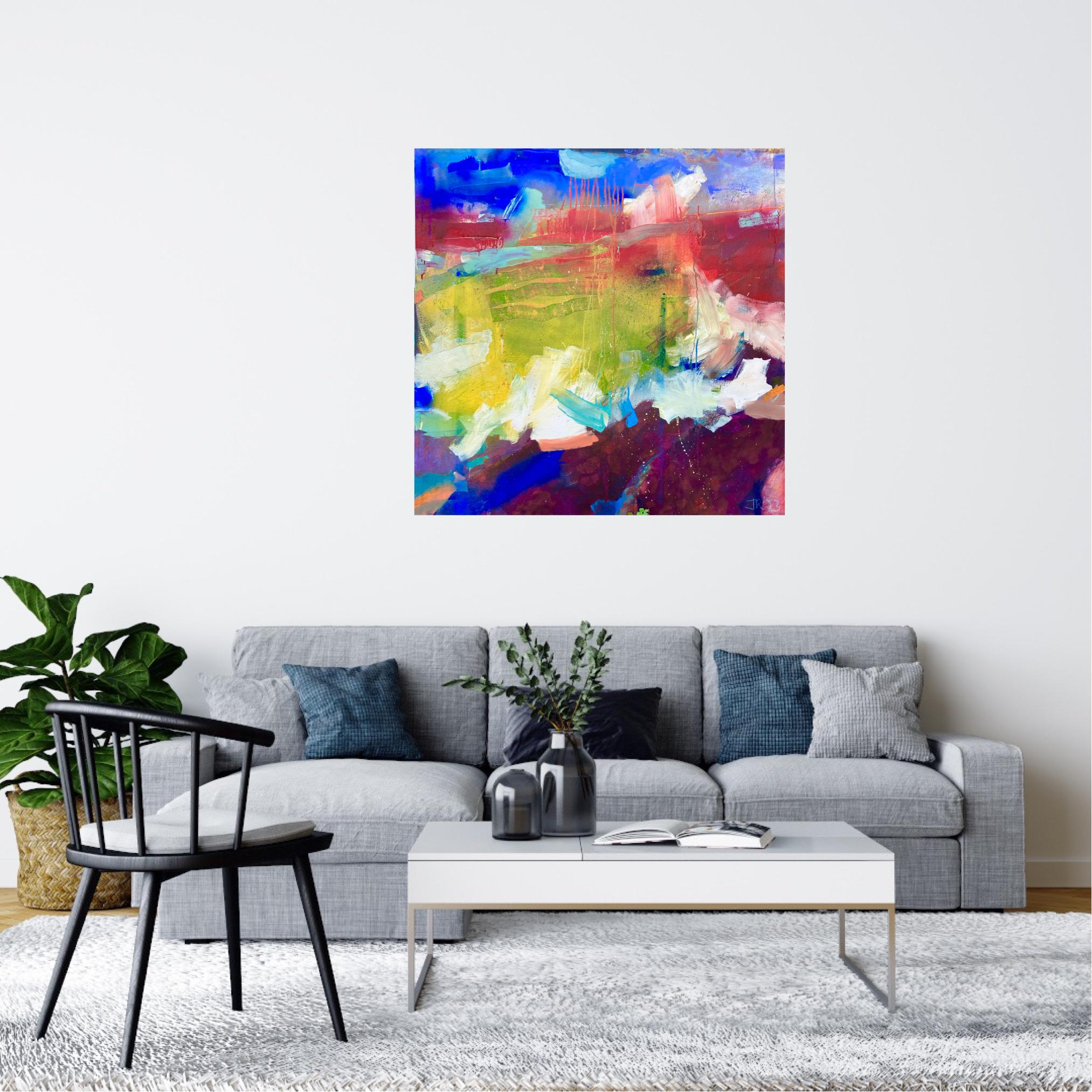 Onda della passione, Pittura originale, Astratto, Paesaggio, Tecnica mista - Painting di Jon Rowland