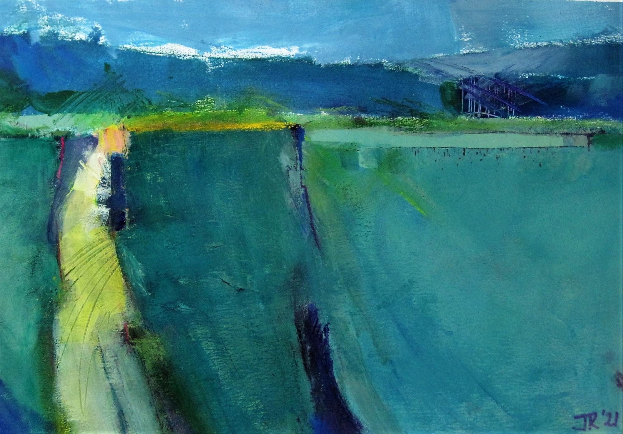 Sandbank, art abstrait, peinture de paysage, art de paysage marin, peinture originale - Abstrait Painting par Jon Rowland