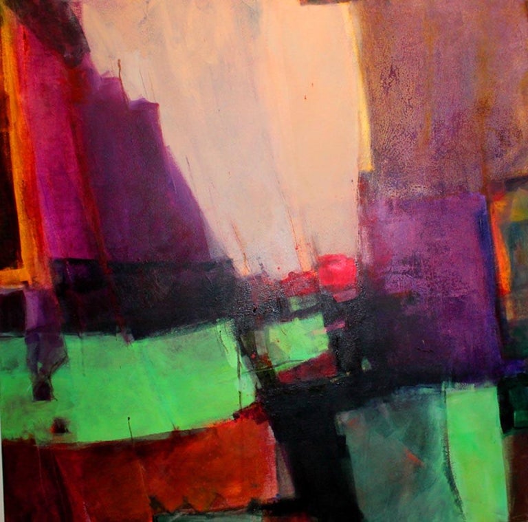 Jon Rowland The large abstract painting, Landscape , colourful