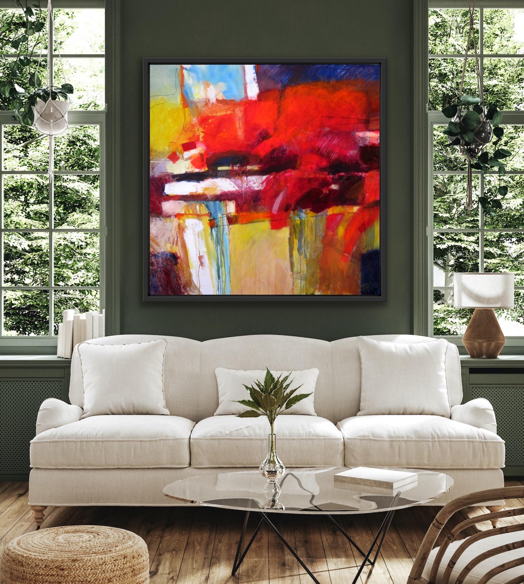 Tree of Love, Abstract Painting, Colourfield Painting, Large Statement Art For Sale 9