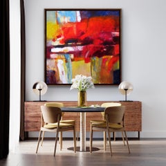 Tree of Love, Abstract Painting, Colourfield Painting, Large Statement Art