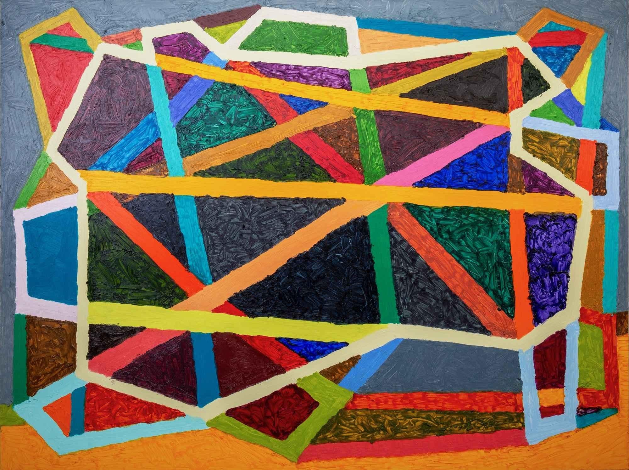 Jon Shannon Rogers Abstract Painting - Quasi- Geodesic Chroma- dome