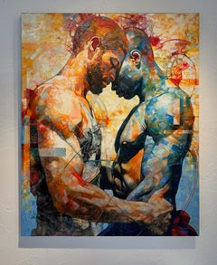 « Fire and Ice » de Jon Wassom, techniques mixtes, couple masculin
