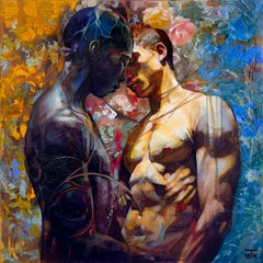"Heartstrings" by Jon Wassom - Mixed Media Figurative Painting, 2024