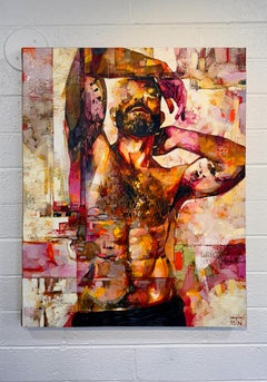 "Igniting the Inner Flame" by Jon Wassom, Mixed Media, Male Nude