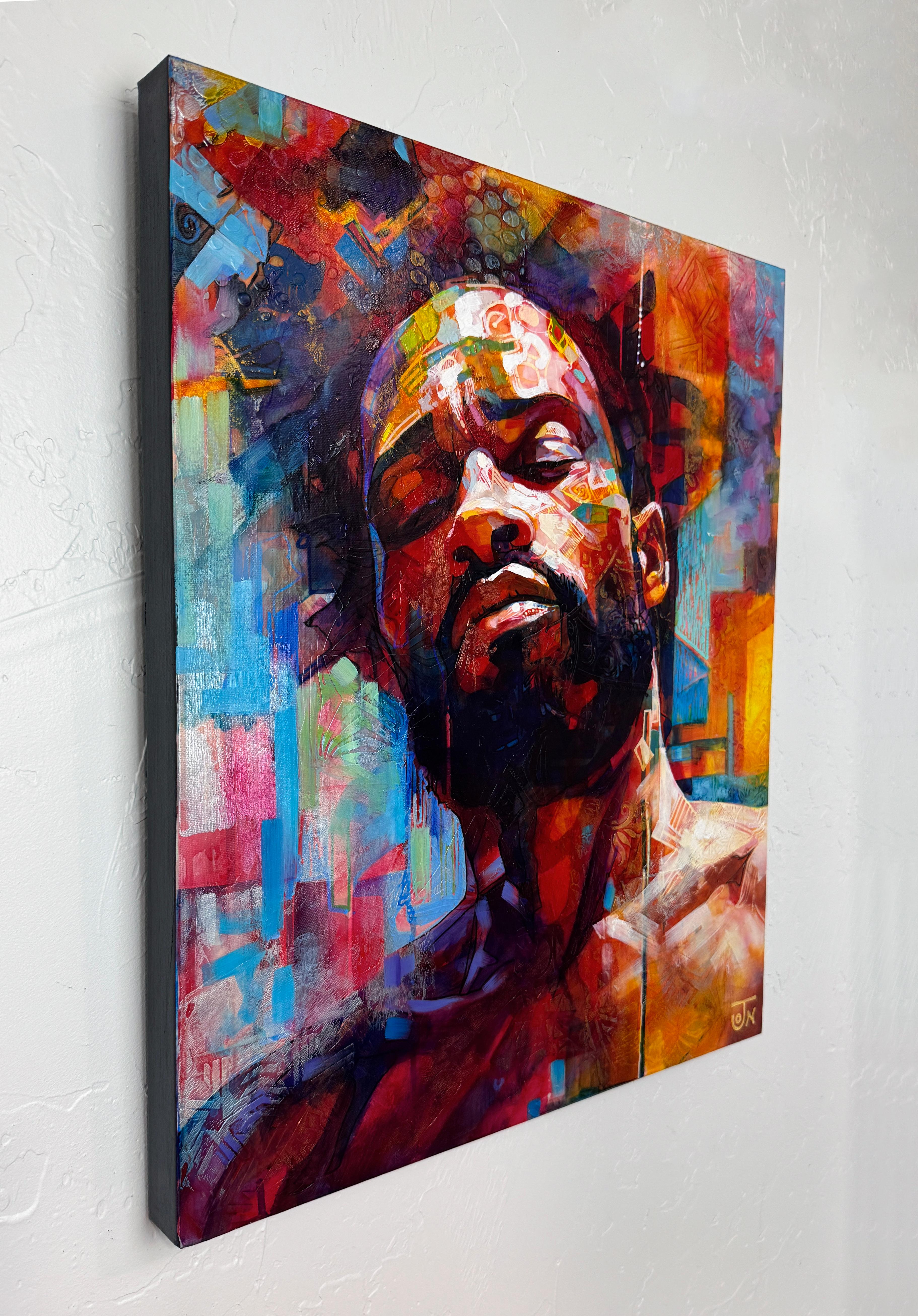 Jon Wassom - Búsqueda del alma - Pintura figurativa expresiva en técnica mixta en venta 2