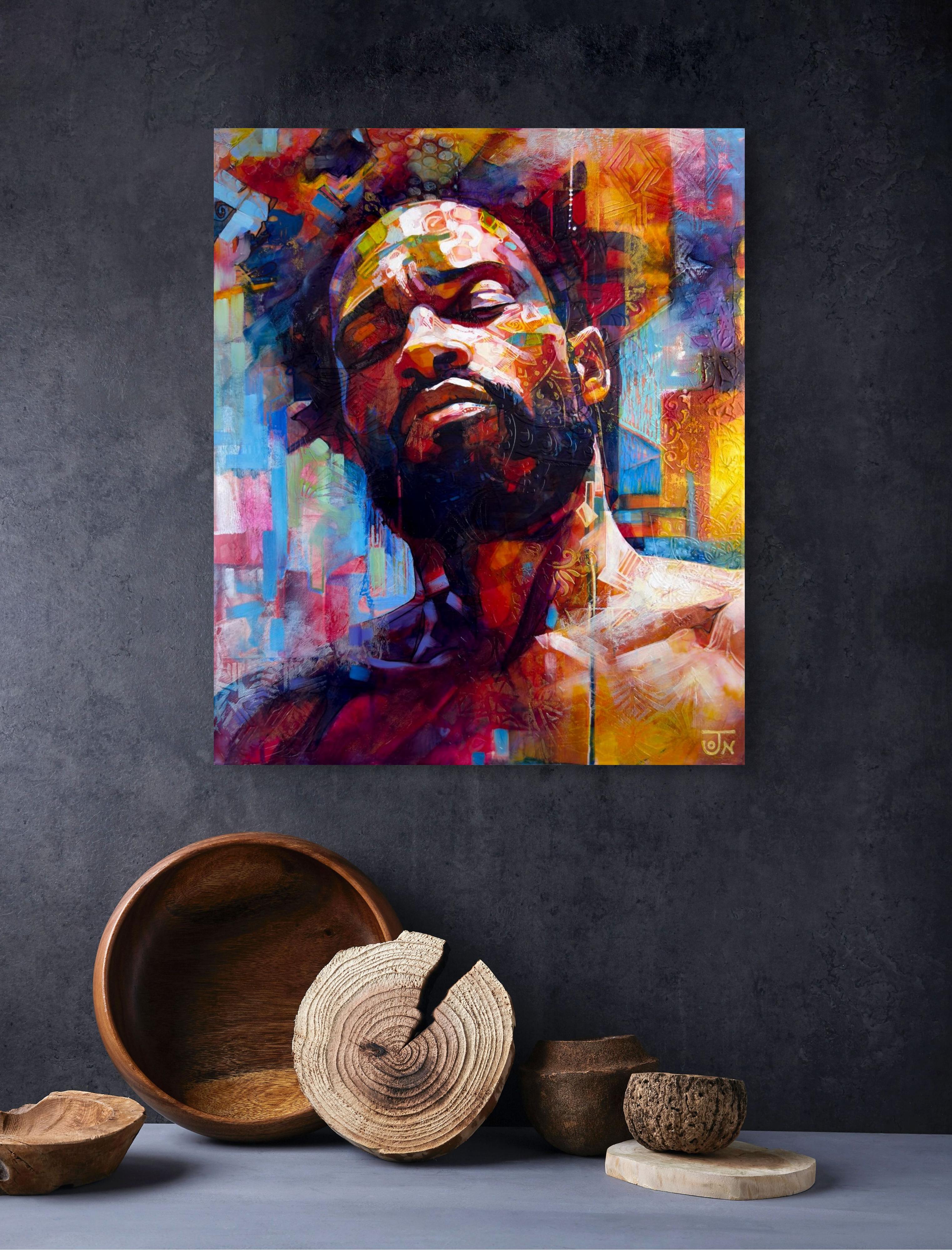 Jon Wassom - Búsqueda del alma - Pintura figurativa expresiva en técnica mixta en venta 3