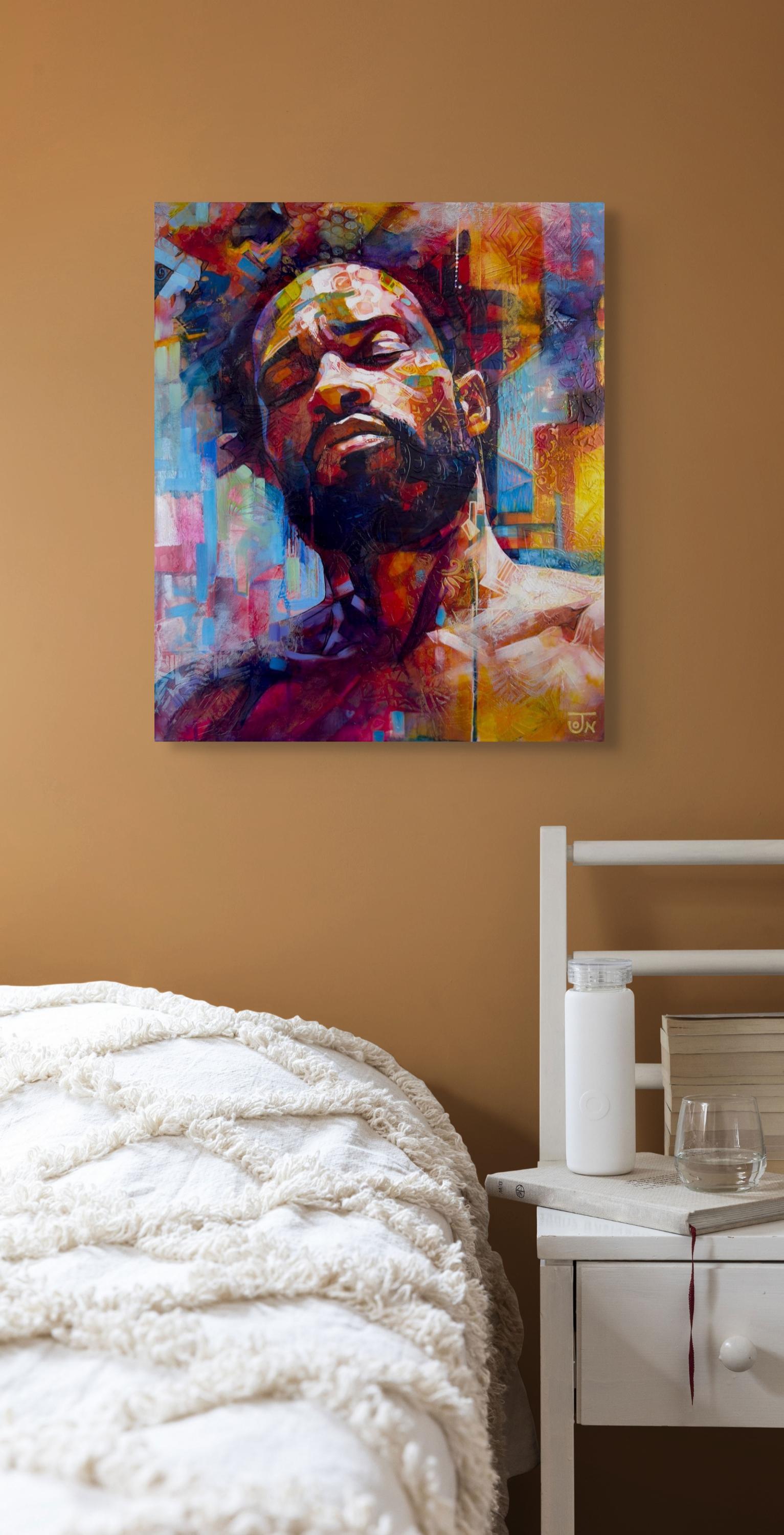 Jon Wassom - Búsqueda del alma - Pintura figurativa expresiva en técnica mixta en venta 4