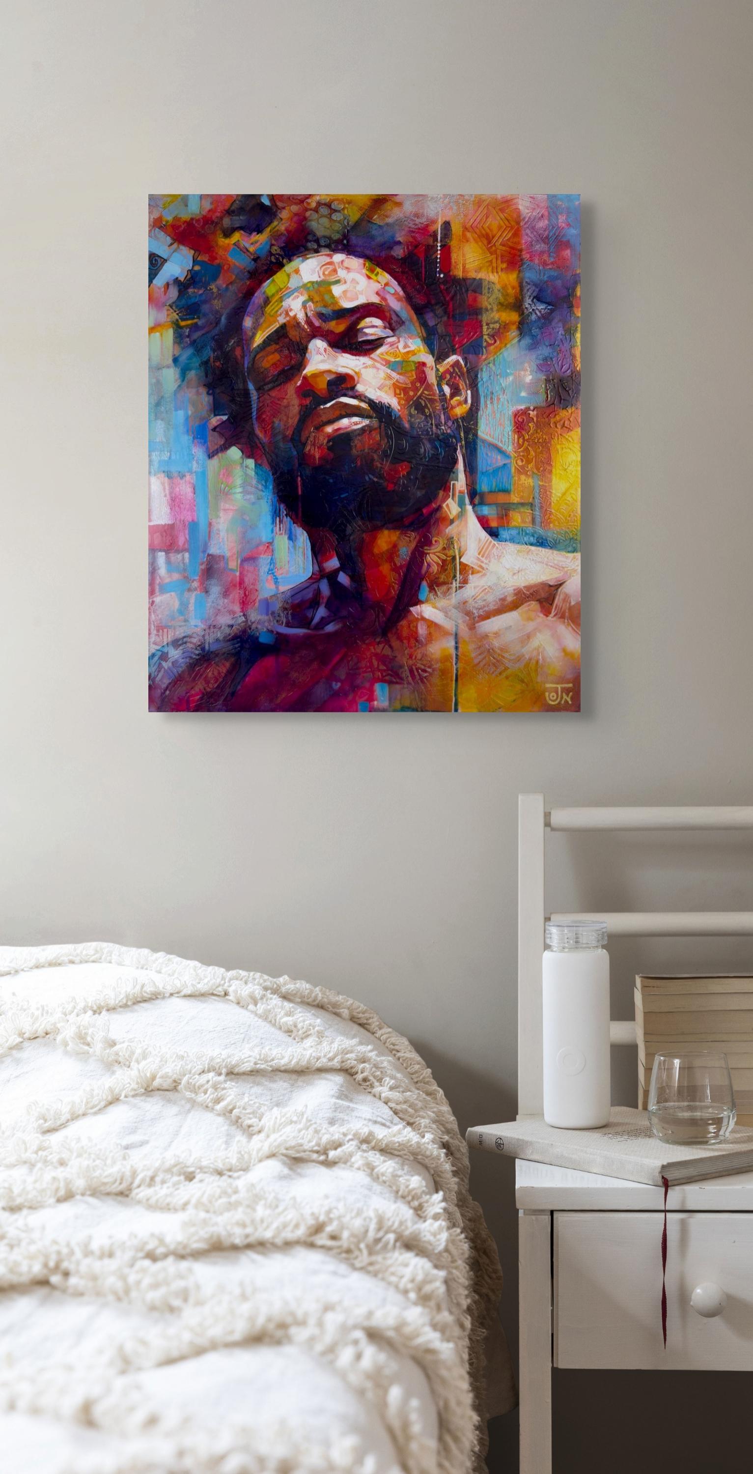 Jon Wassom - Búsqueda del alma - Pintura figurativa expresiva en técnica mixta en venta 5