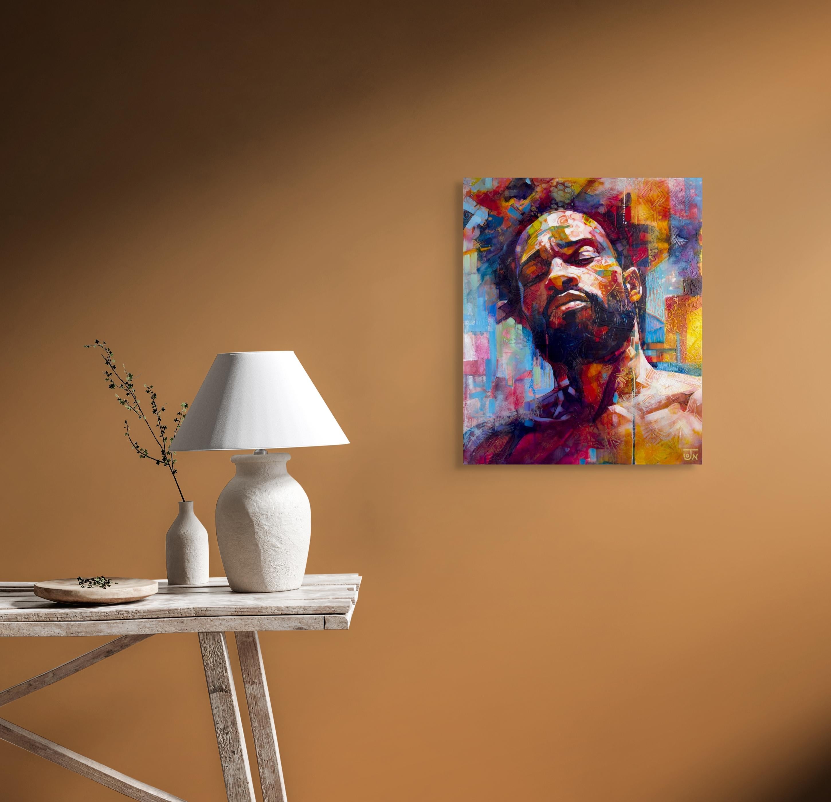 Jon Wassom - Búsqueda del alma - Pintura figurativa expresiva en técnica mixta en venta 7