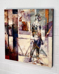 „Peripheral Dream“ von Jon Wassom, Mixed Media, männlicher Akt