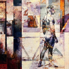 "Sogno periferico" di Jon Wassom, tecnica mista, nudo maschile