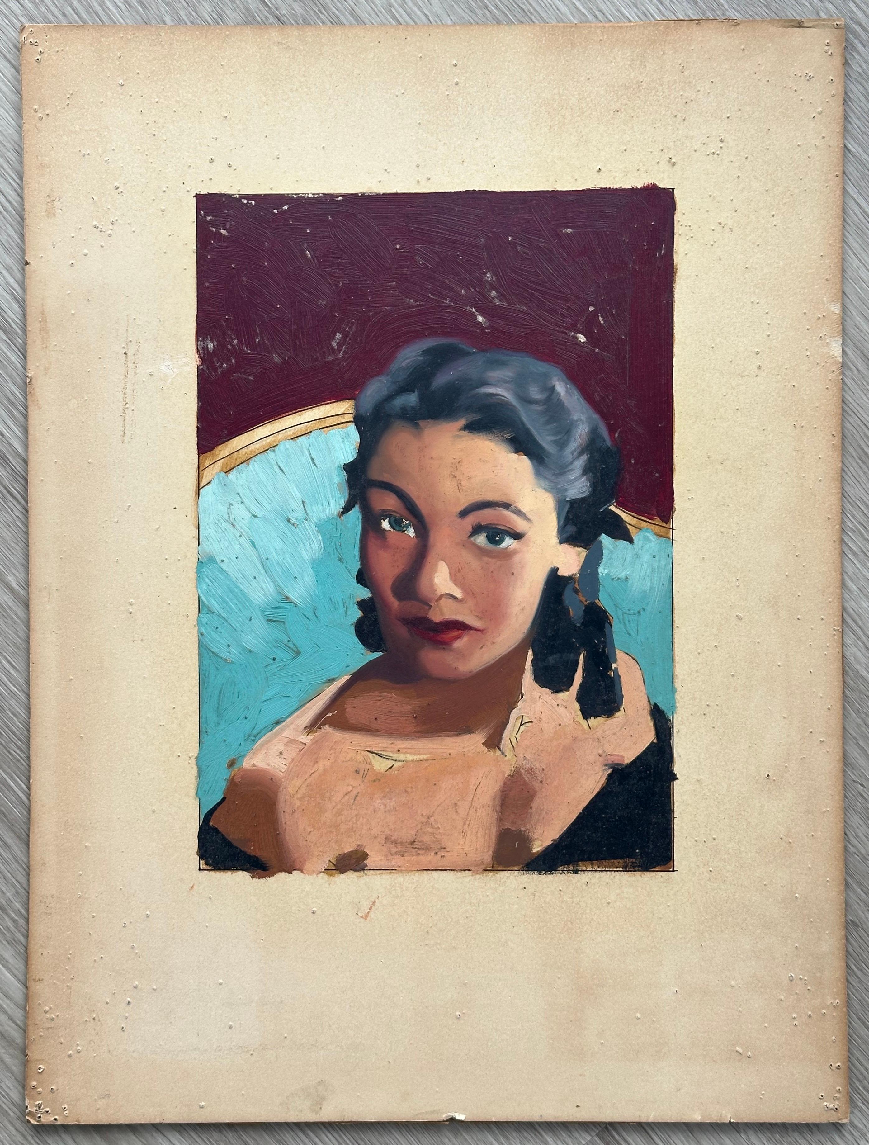 Ilustración de mujer joven y glamurosa - Painting de Jon Whitcomb
