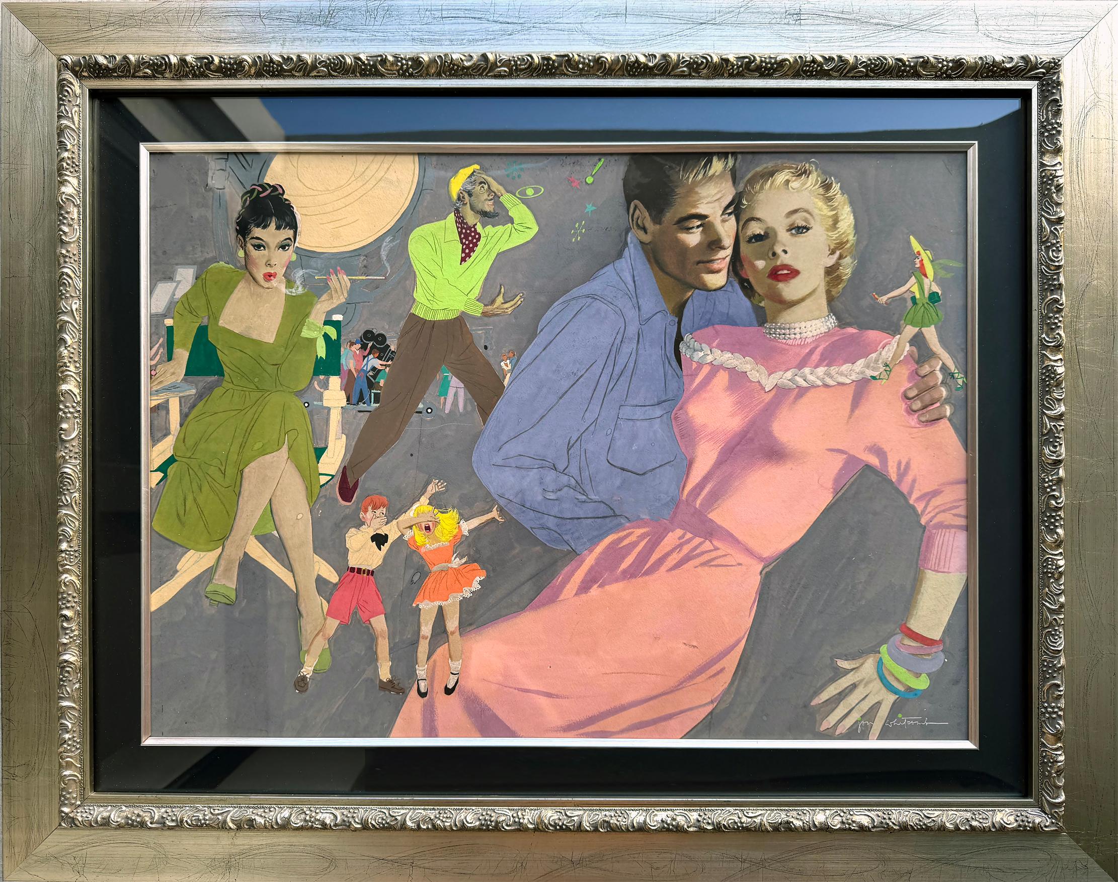 Ilustración Cosmopolita de Mediados de Siglo Narrativa Familiar Surrealista en venta 8