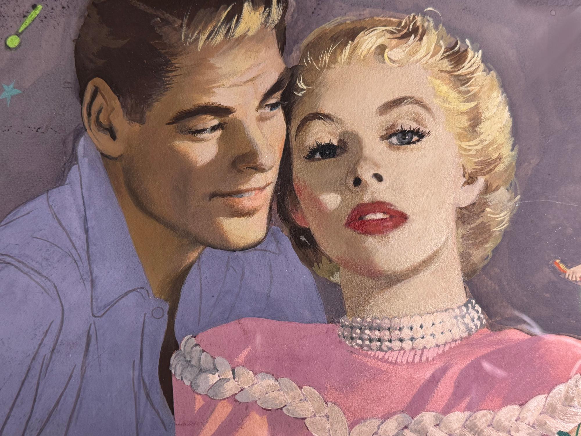 Ilustración Cosmopolita de Mediados de Siglo Narrativa Familiar Surrealista - Painting de Jon Whitcomb