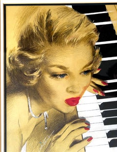 Surreal Illustration - Glamorous Blond at the Piano