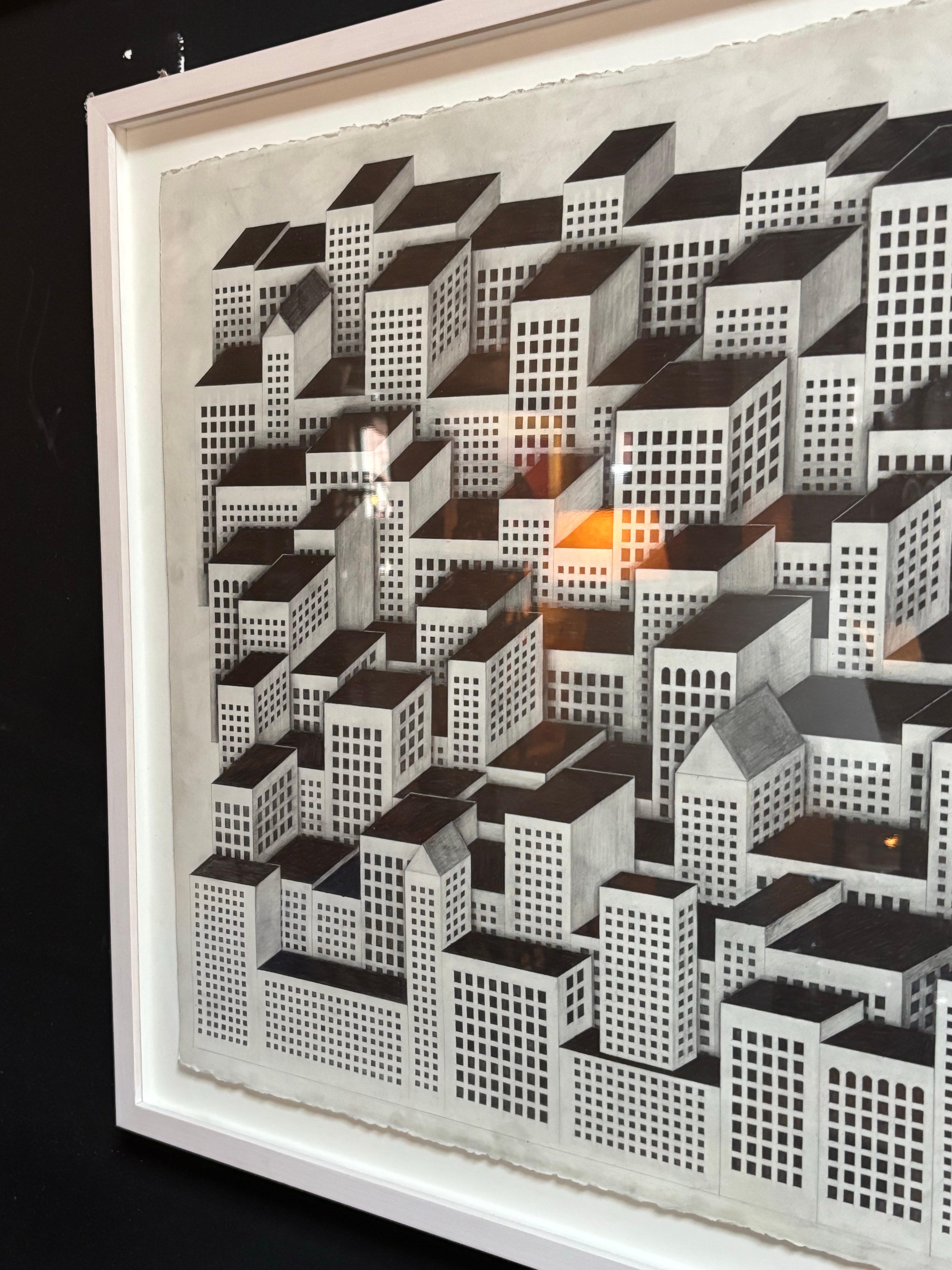 Jon Widman Graphite Cityscape For Sale 1