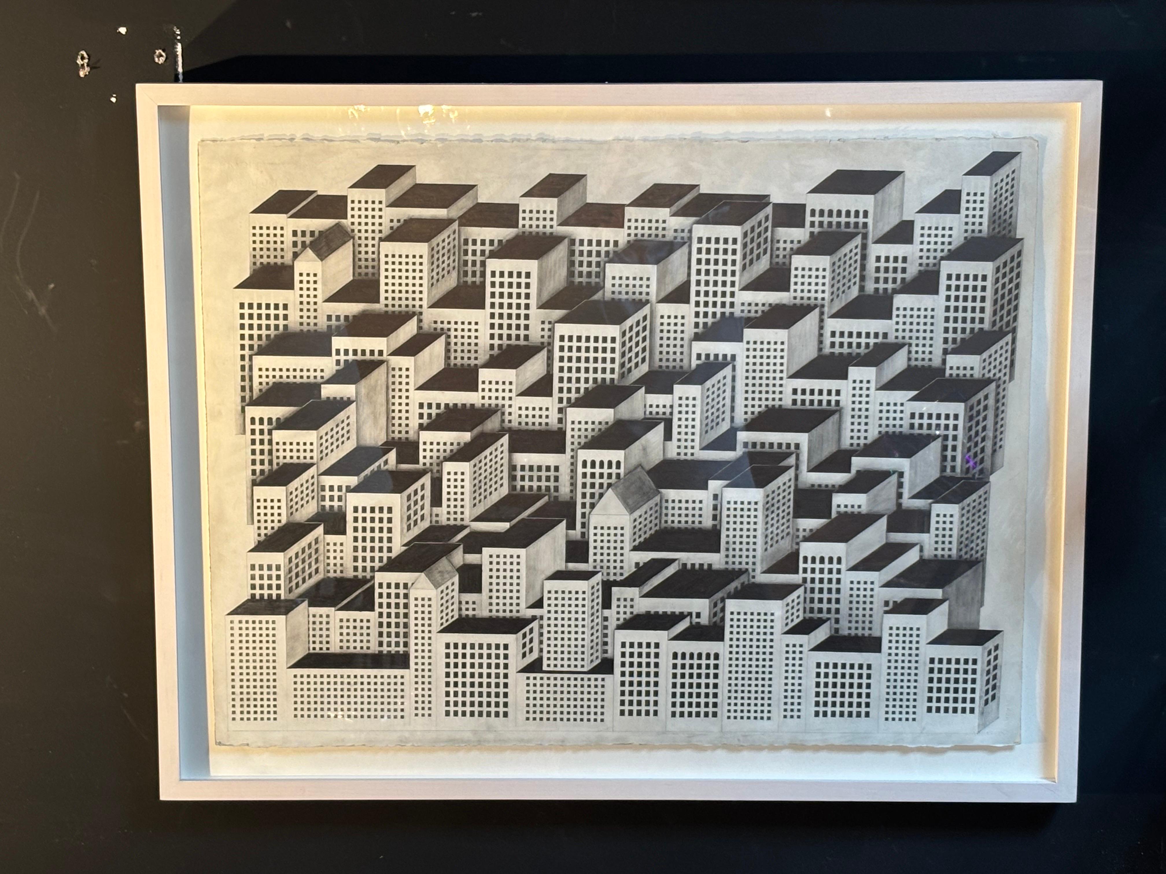 Jon Widman Graphite Cityscape For Sale 2