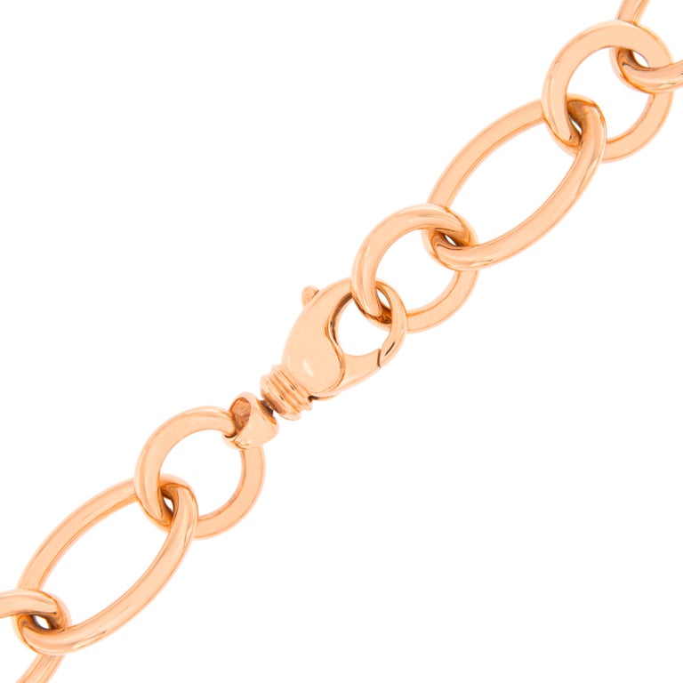 Women's or Men's Alex Jona 18 Karat Rose Gold Link Chain Necklace For Sale