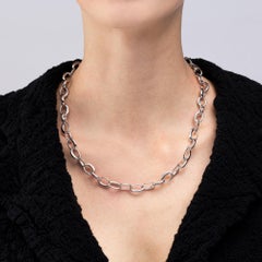 Alex Jona 18 Karat White Gold Link Chain Necklace