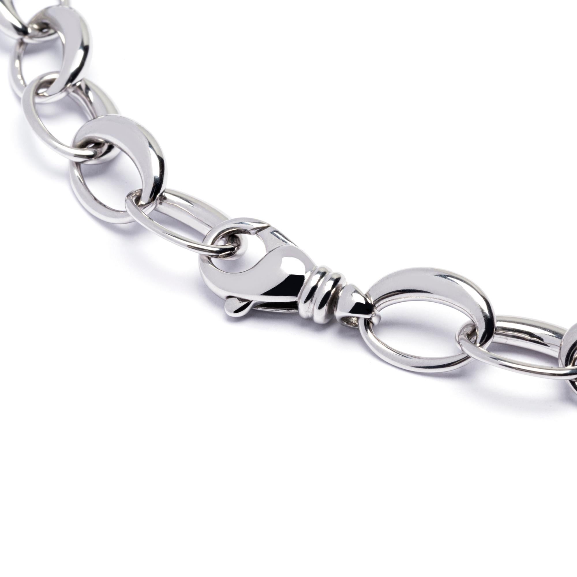da uomo o donna Collana a catena A Link in oro bianco 18 carati Alex Jona in vendita