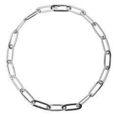 Alex Jona 18 Karat White Gold Link Chain Necklace