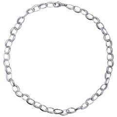 Alex Jona 18 Karat White Gold Link Chain Necklace