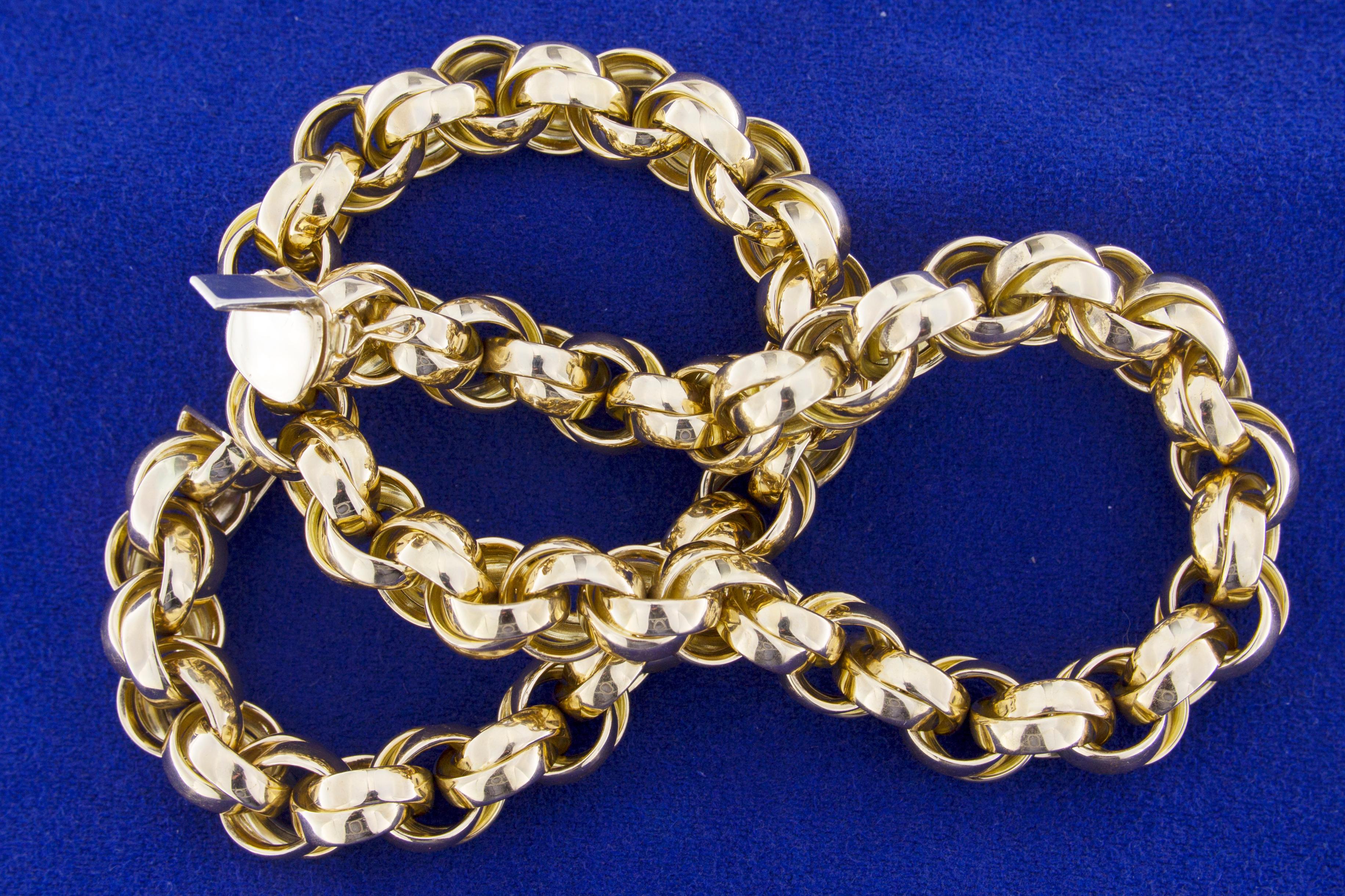 Jona 18 Karat Yellow Gold Chain Link Necklace 3