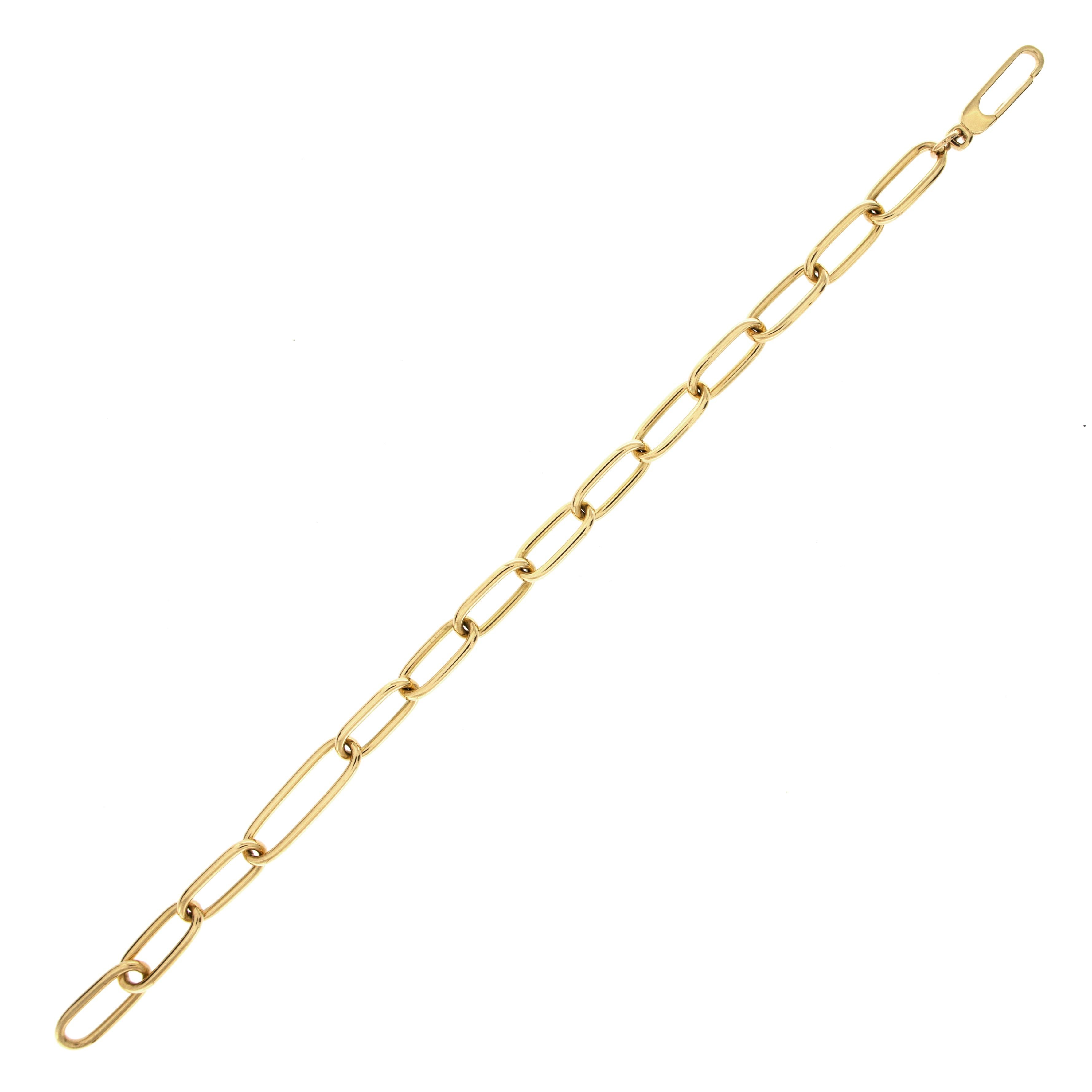 Jona 18 Karat Yellow Gold Link Chain Bracelet In New Condition In Torino, IT