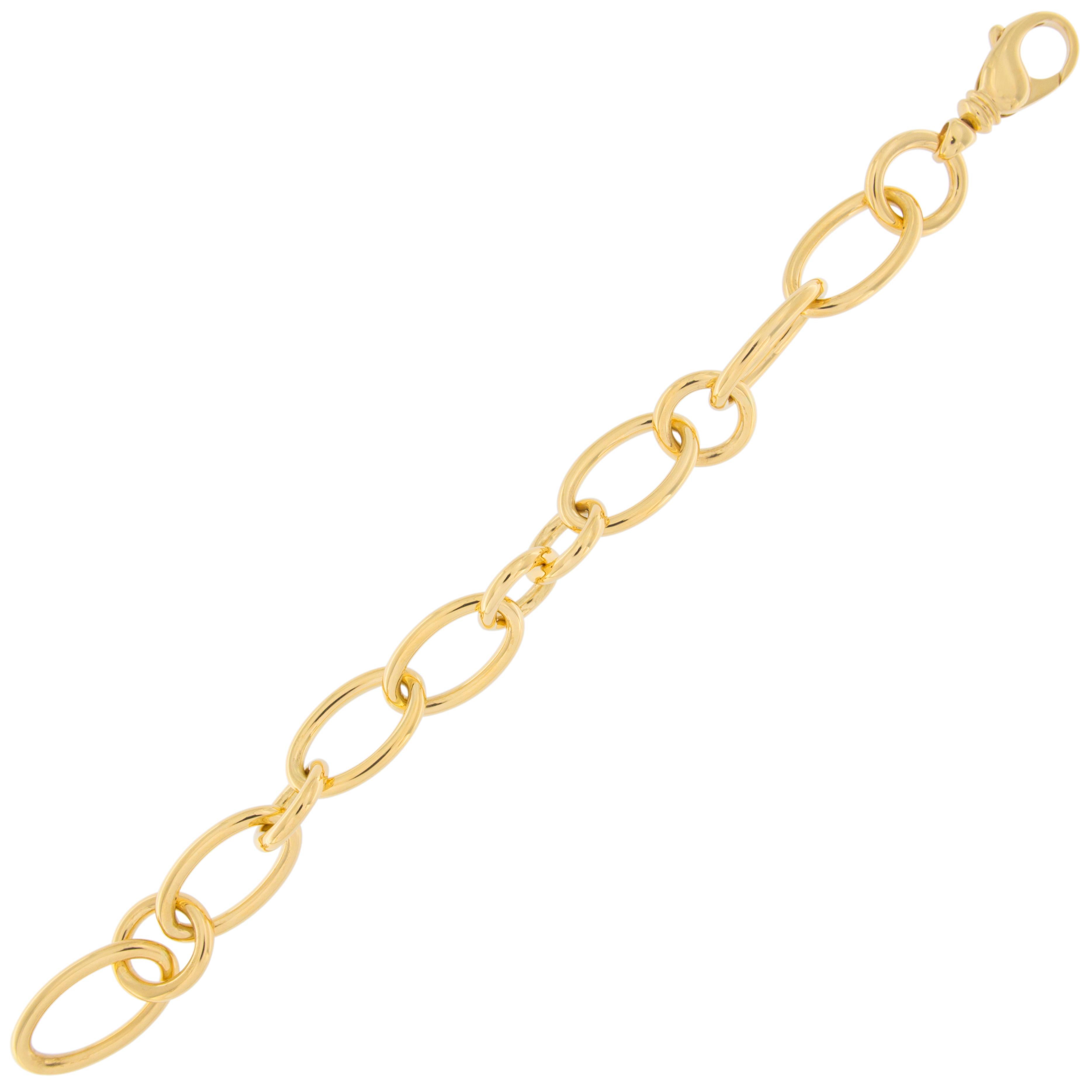 Alex Jona 18 Karat Yellow Gold Link Chain Bracelet In New Condition In Torino, IT