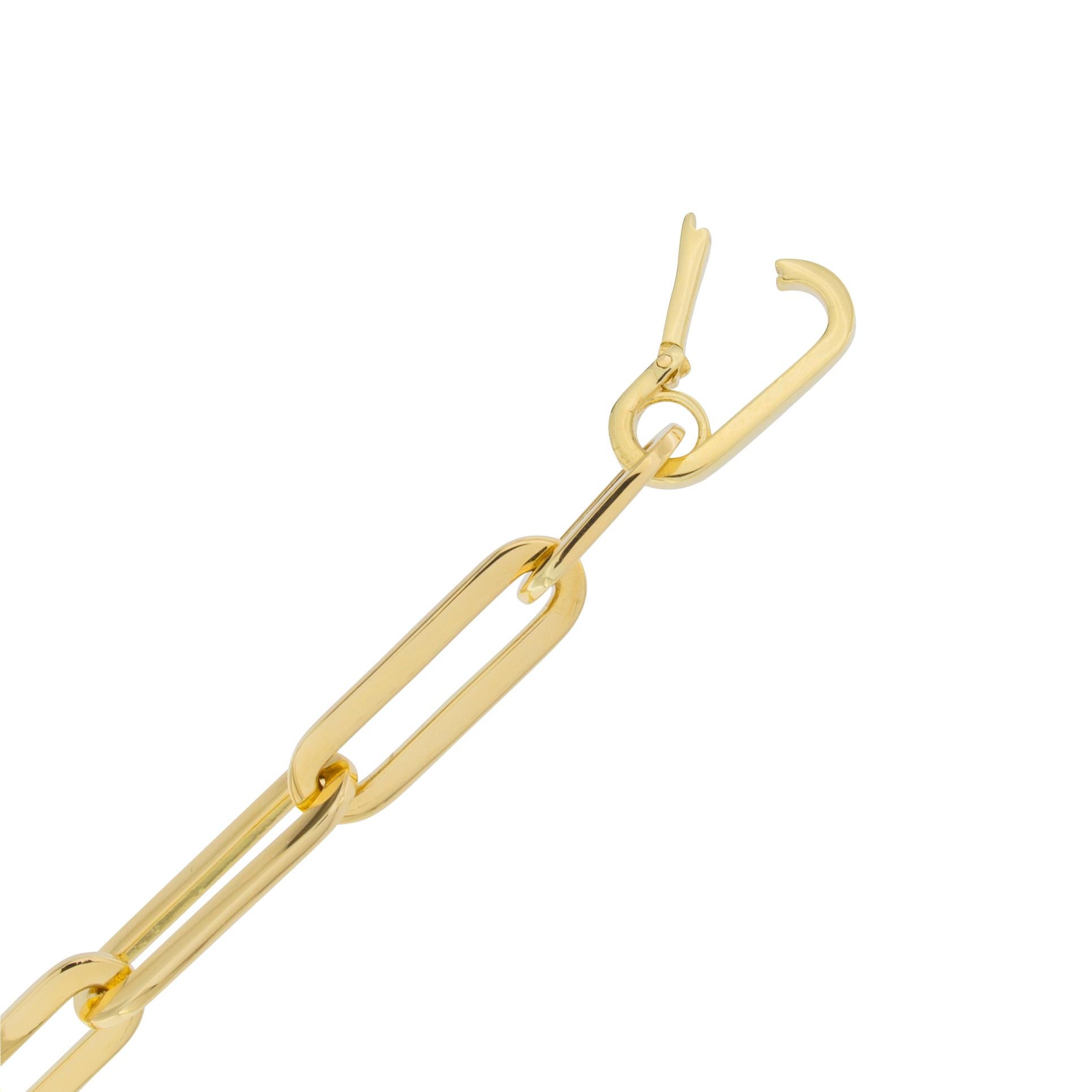 Women's or Men's Jona 18 Karat Yellow Gold Link Chain Bracelet