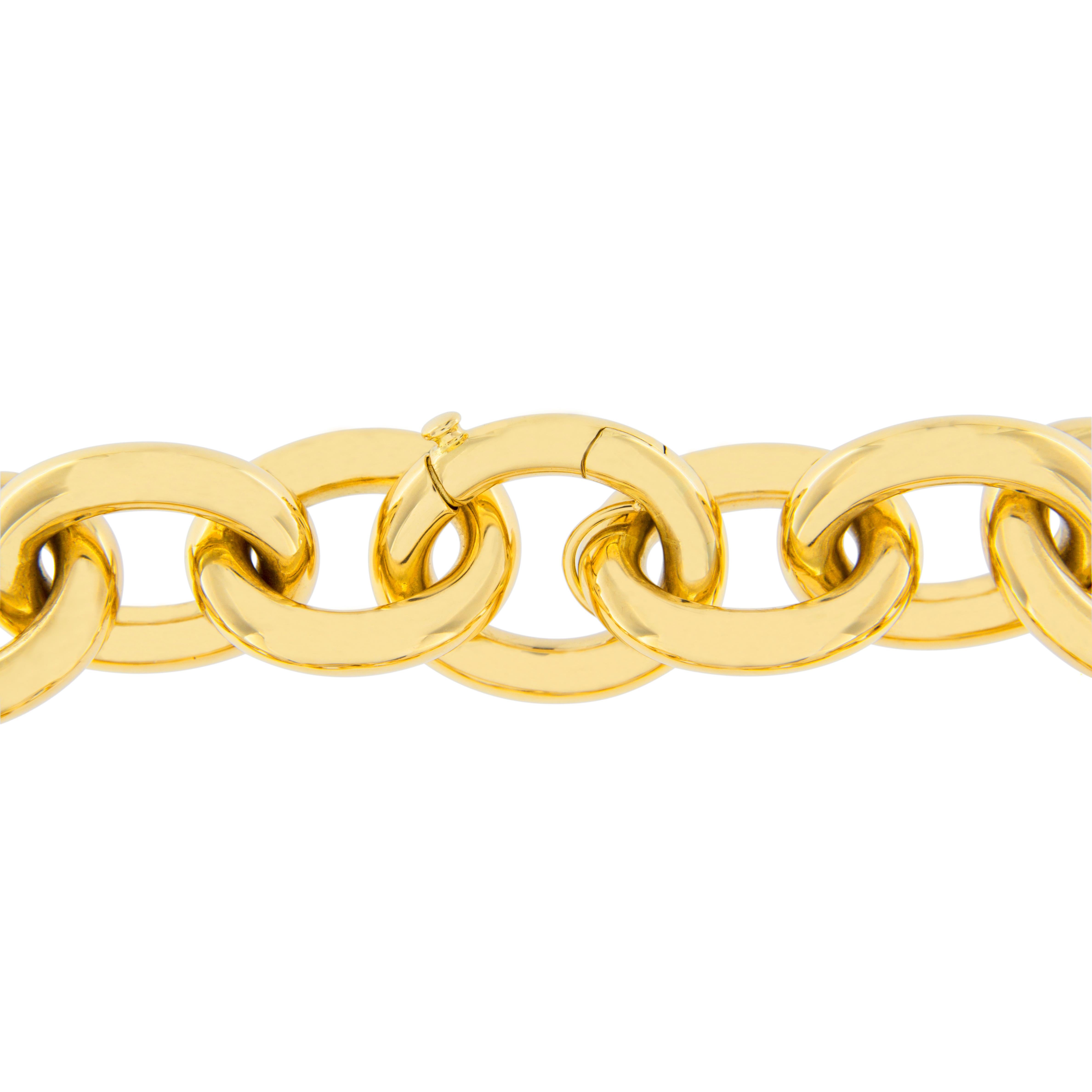 Jona 18 Karat Yellow Gold Link Chain Bracelet In New Condition In Torino, IT