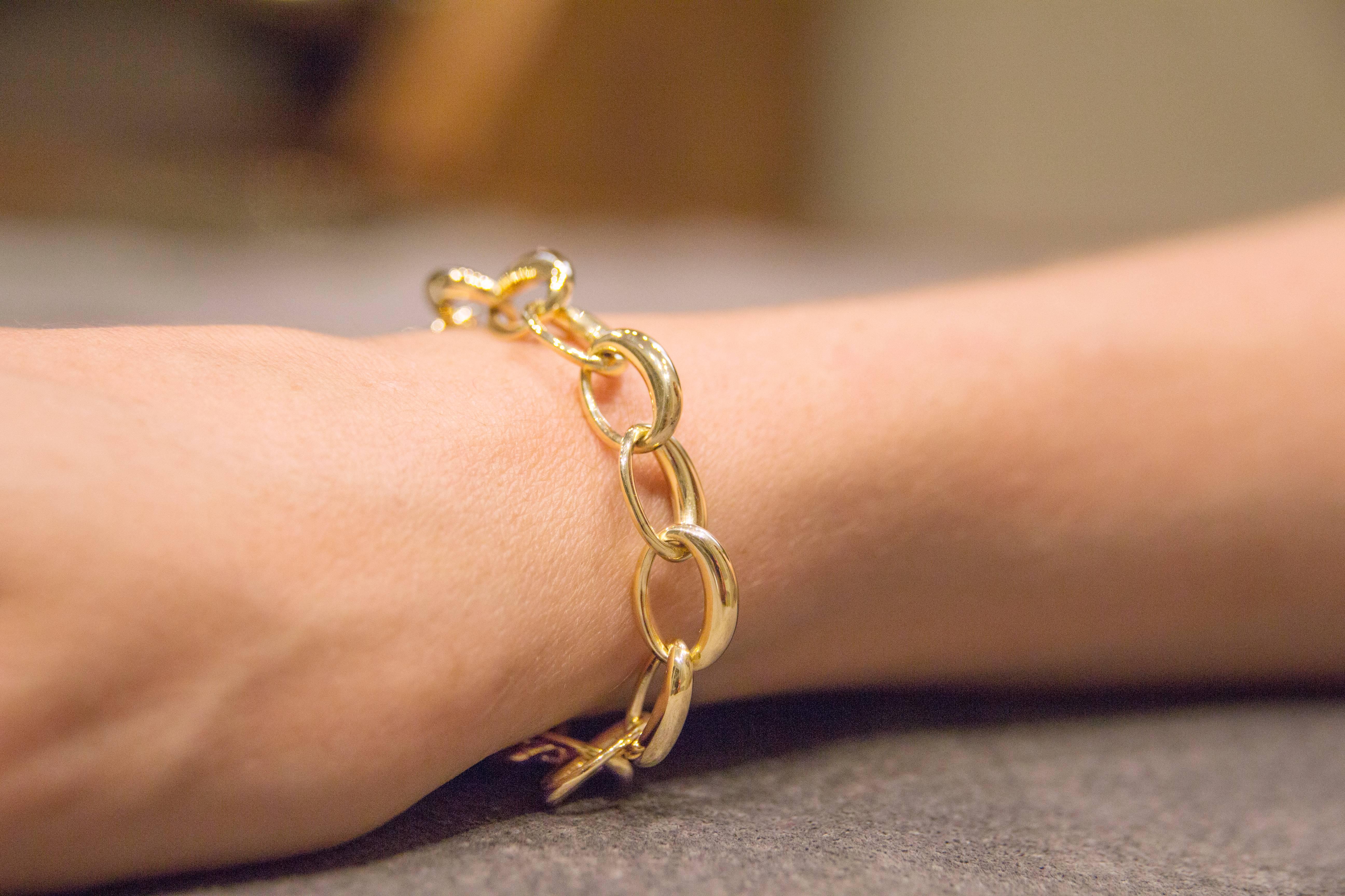 Alex Jona 18 Karat Yellow Gold Link Chain Bracelet 2